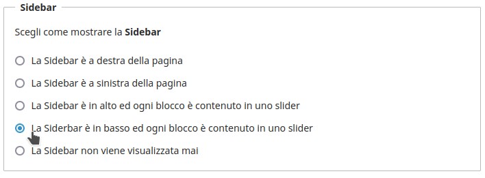 Sidebar in basso